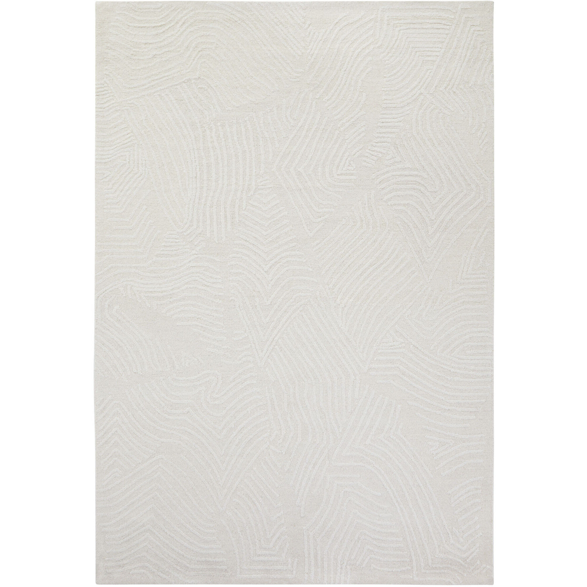 Mitra 90 X 63 inch White/Ivory Rug in 5 x 7