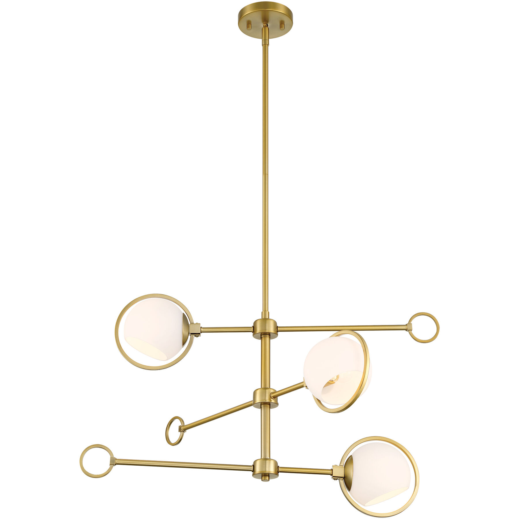 Teatro 3 Light 28 inch Brushed Gold Chandelier Ceiling Light