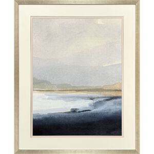Misty I & II Blue and Orange and White Framed Art
