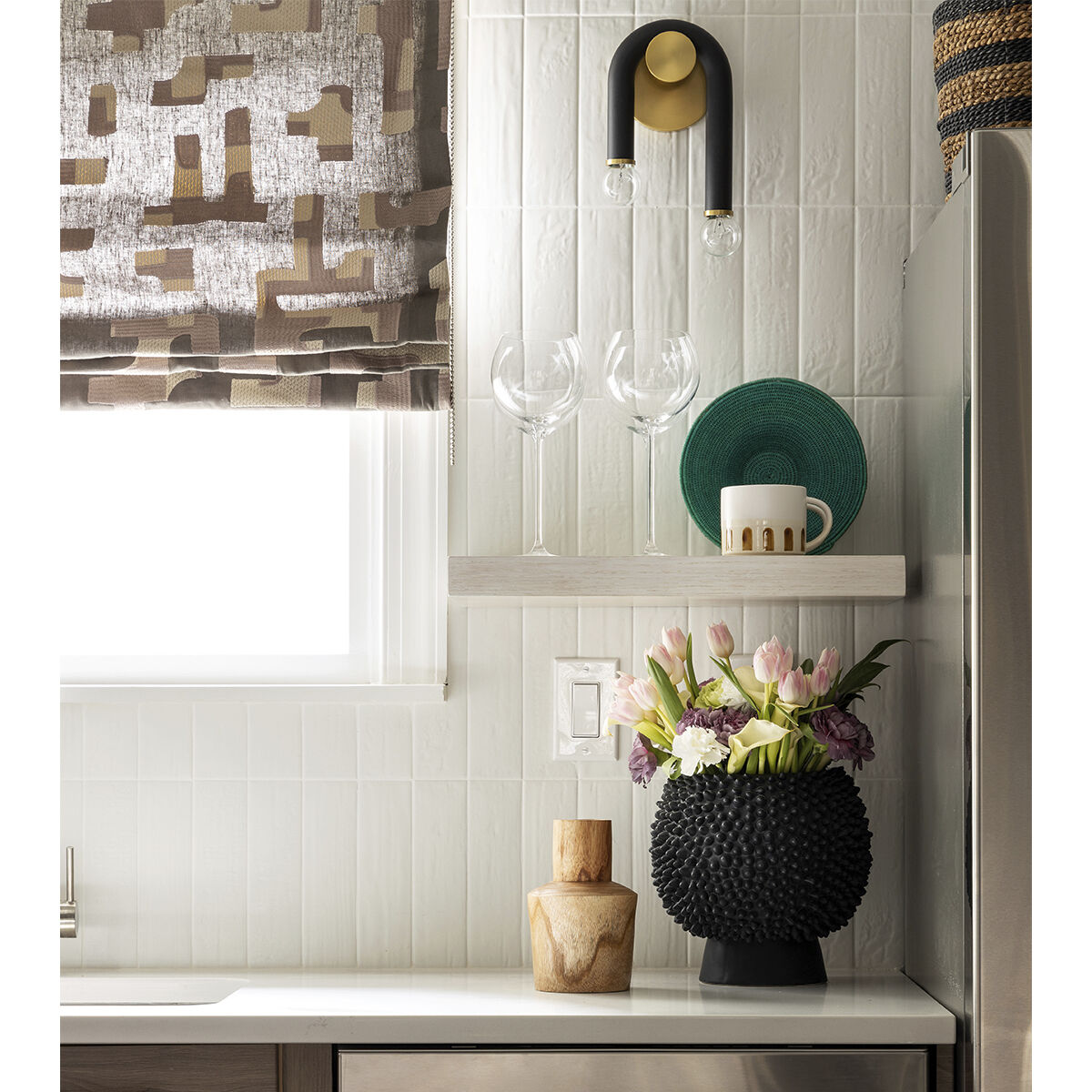 Whit 2 Light 7 inch Aged Brass/Black Wall Sconce Wall Light