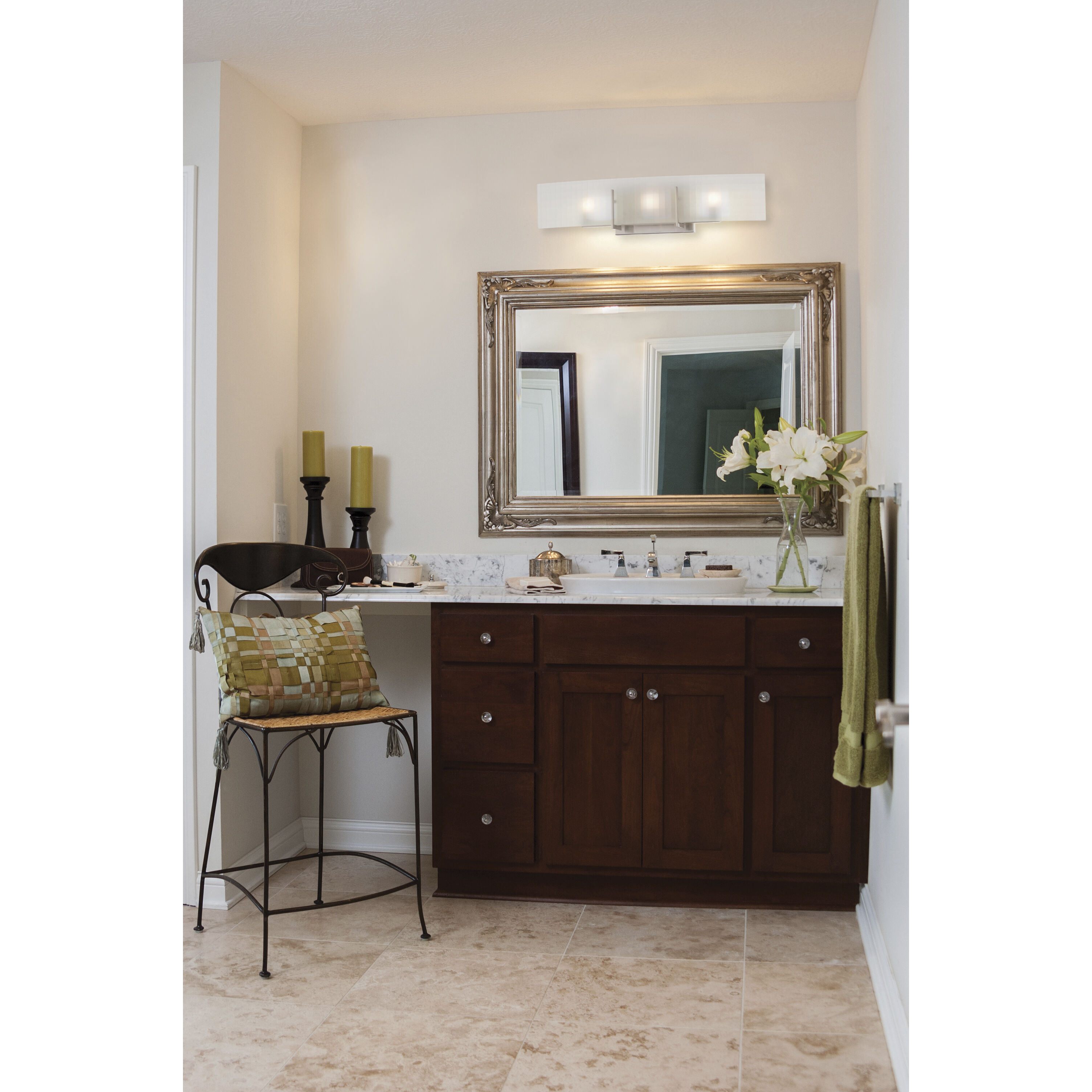 Yogi 3 Light 24 inch Brushed Nickel Vanity Light Wall Light