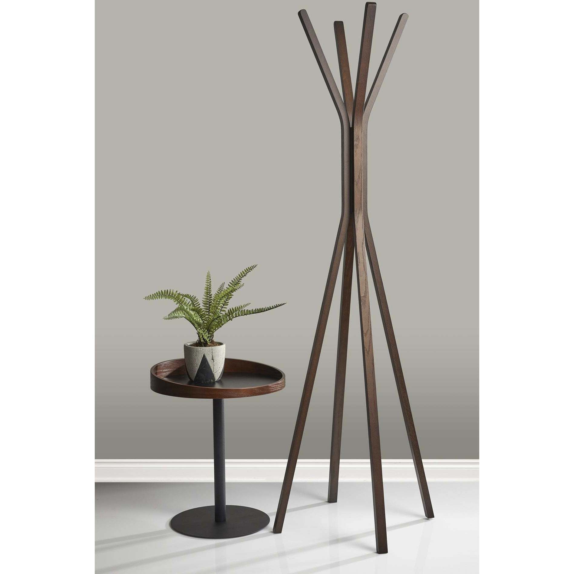 Crater 22 X 18 inch Black and Walnut Wood Veneer End Table