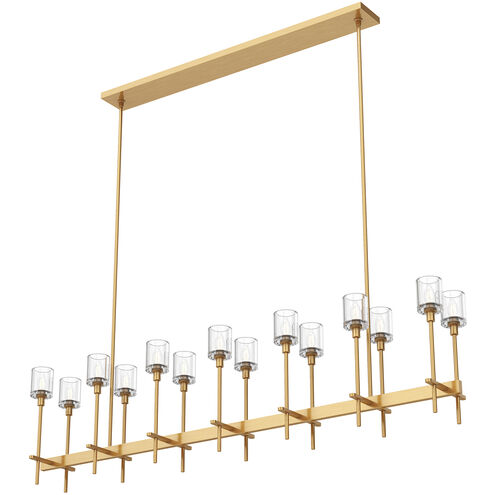 Salita 14 Light 9.38 inch Vintage Brass Pendant Ceiling Light in Clear Crystal