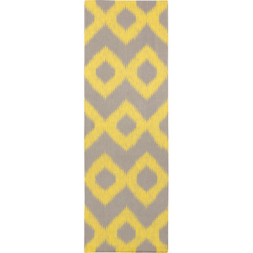 Frontier 96 X 30 inch Bright Yellow, Dark Brown Rug