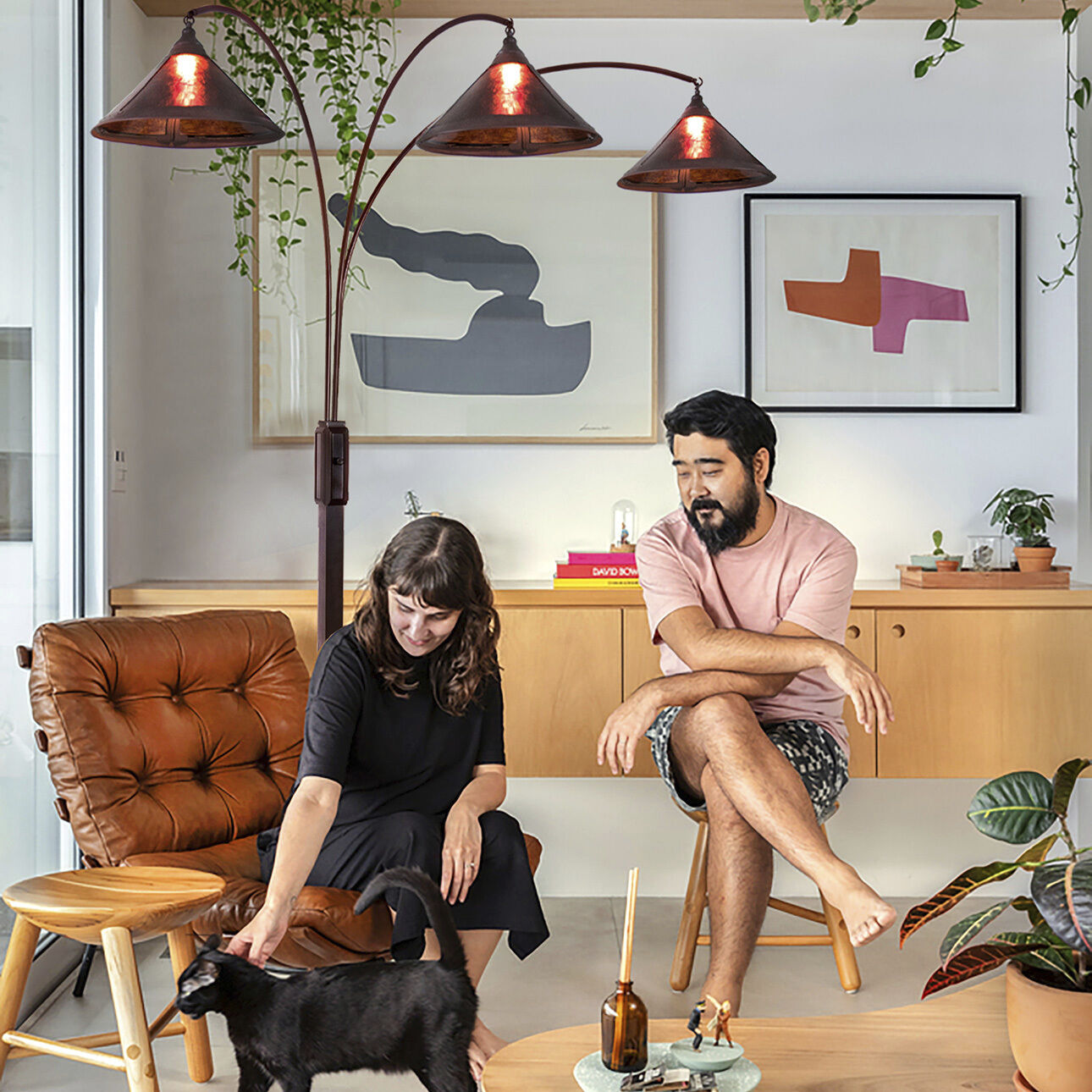 Natural Mica 86 inch 75.00 watt Bronze and Espresso Arc Floor Lamp Portable Light