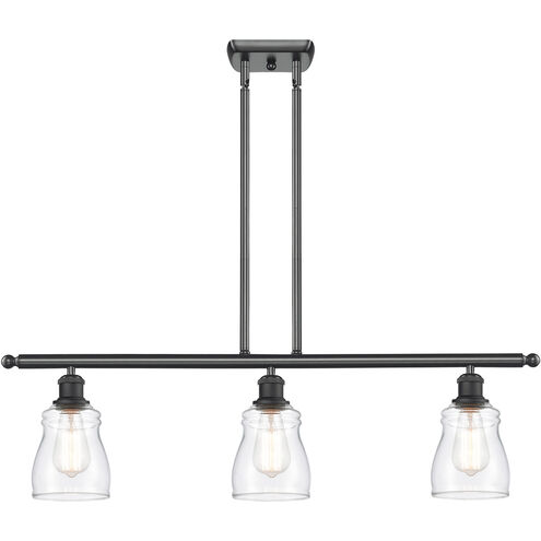 Ballston Ellery LED 36 inch Matte Black Island Light Ceiling Light in Clear Glass, Ballston