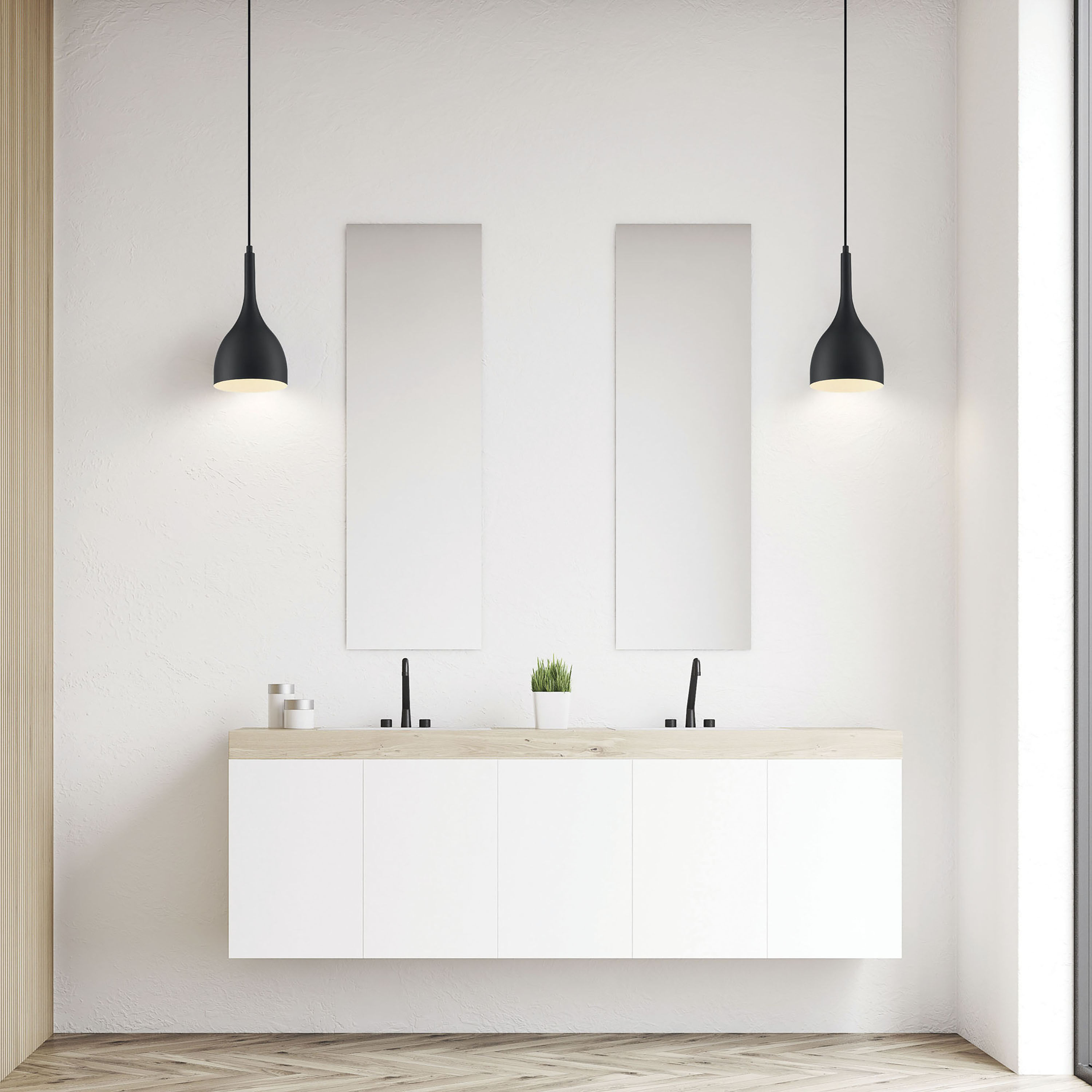 Bellcap 1 Light 7 inch Matte Black Pendant Ceiling Light