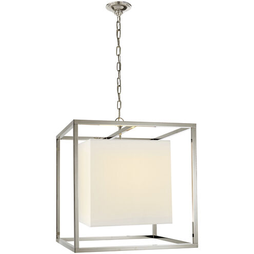 Eric Cohler Caged 2 Light 22 inch Polished Nickel Lantern Pendant Ceiling Light in Linen, Medium
