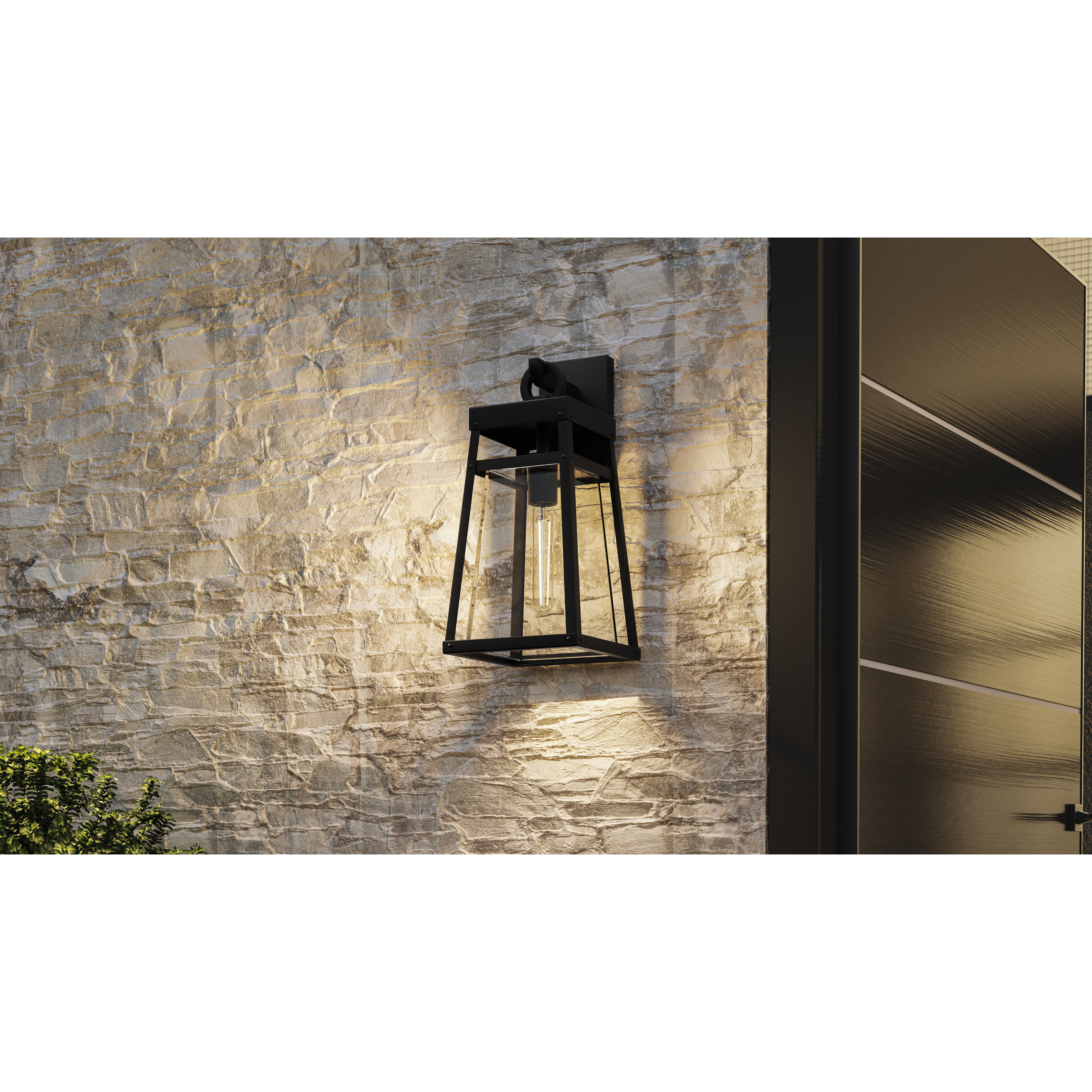 Godfrey 1 Light 17 inch Matte Black Outdoor Wall Lantern