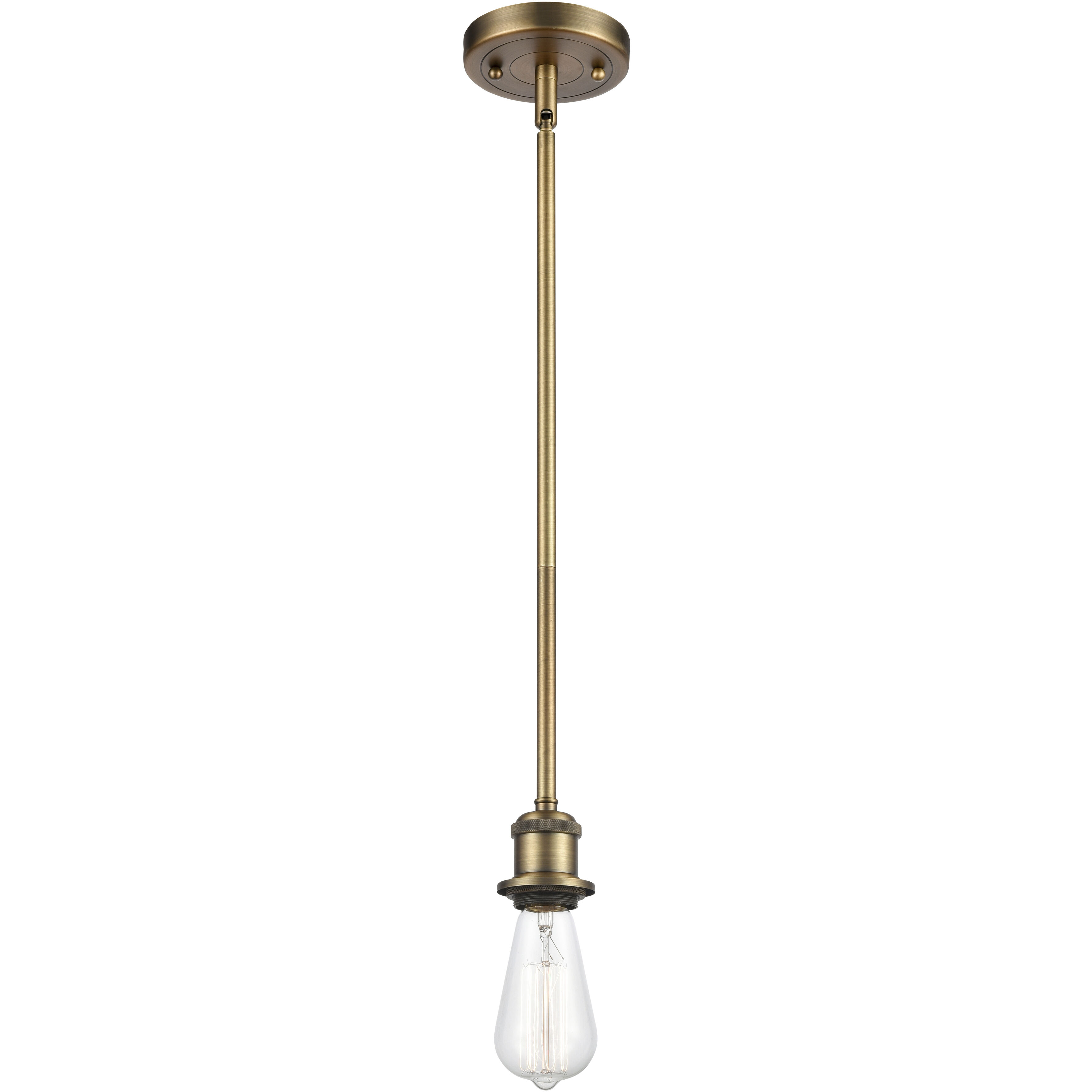 Ballston Bare Bulb 1 Light 5 inch Brushed Brass Pendant Ceiling Light, Ballston