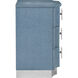 Maya Lacquered Blue Linen/Washed Mahogany Chest