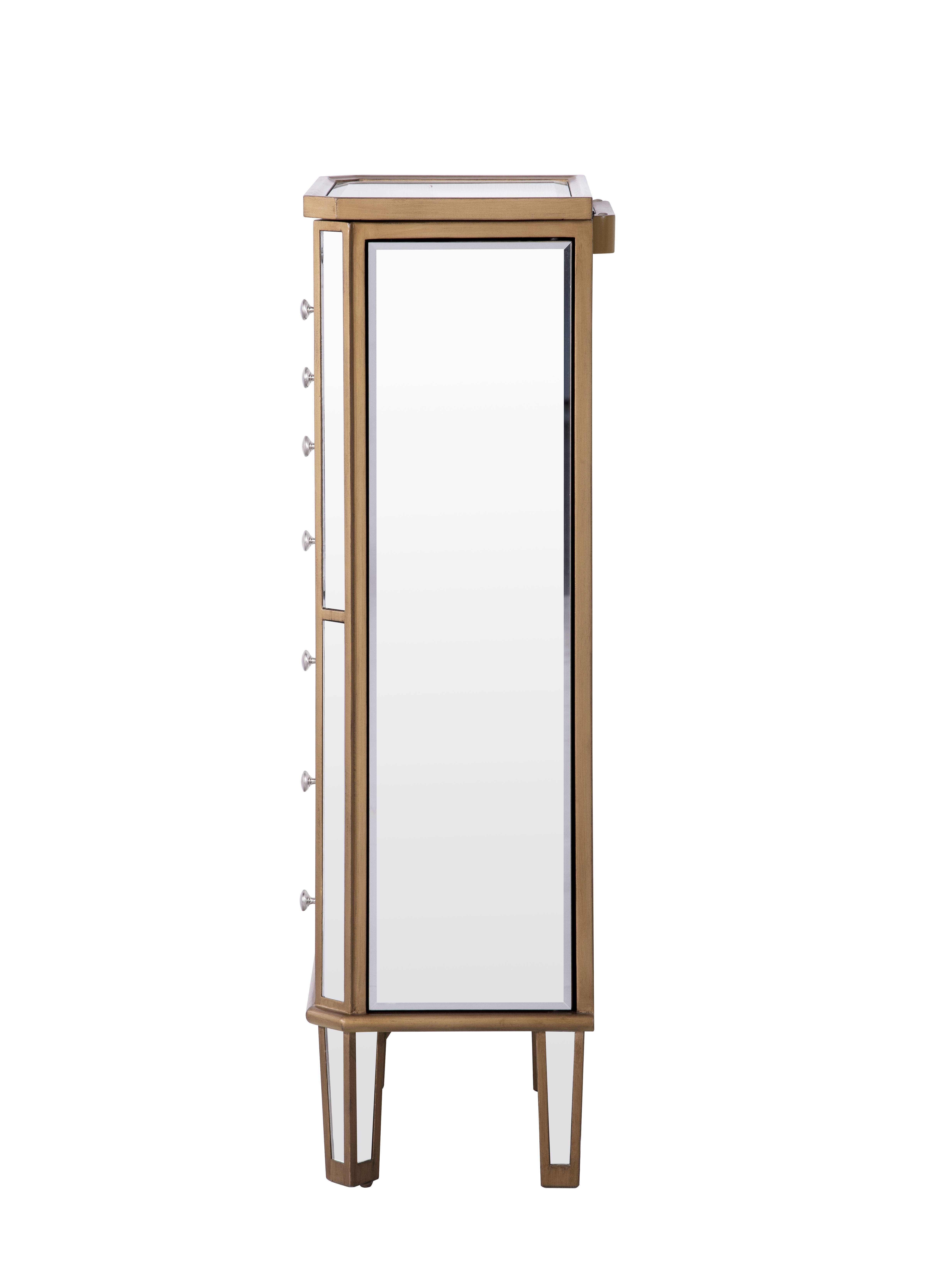 Contempo 41 inch Gold Paint Jewelry Armoire