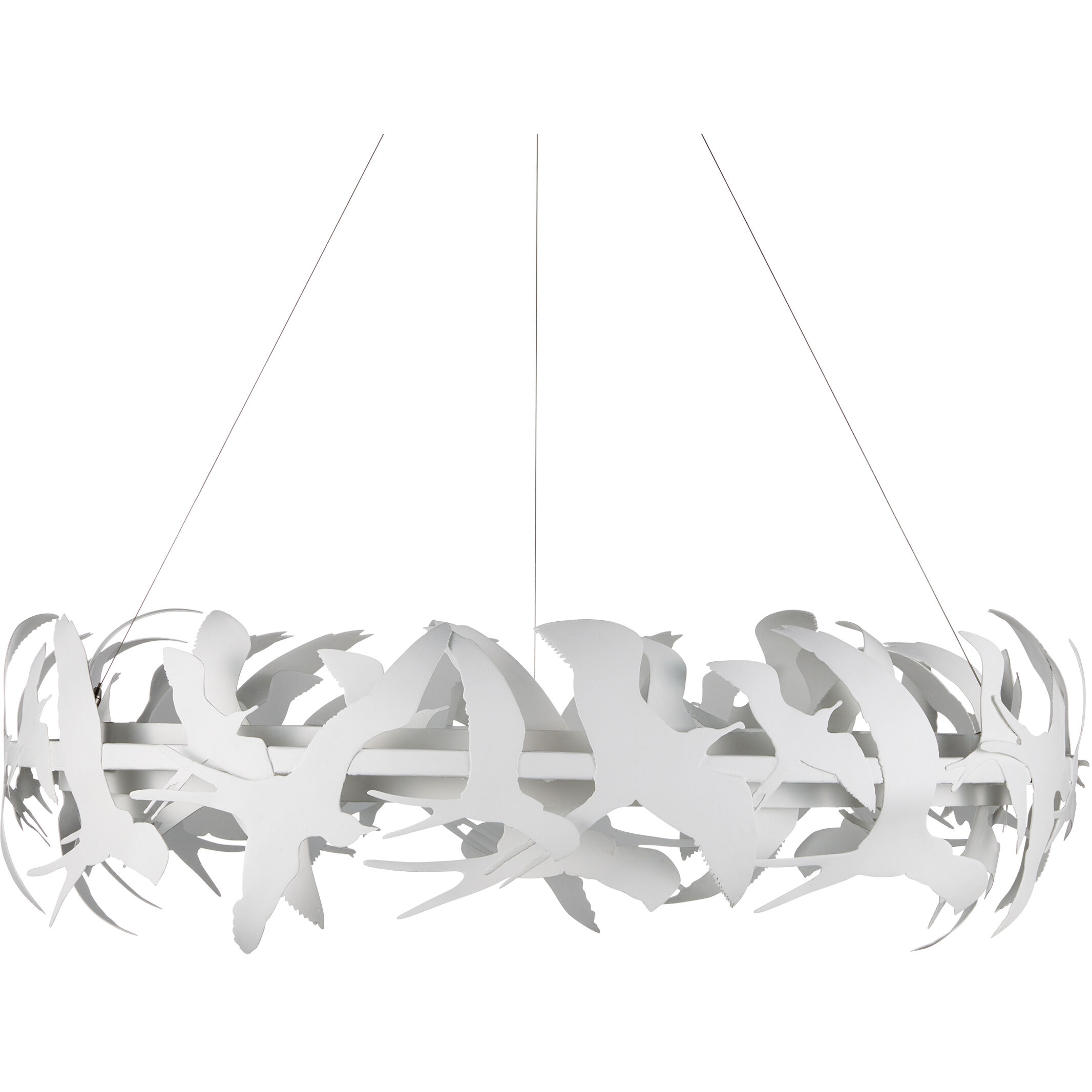Tijereta LED 40 inch Gesso White Chandelier Ceiling Light, Marjorie Skouras Collection