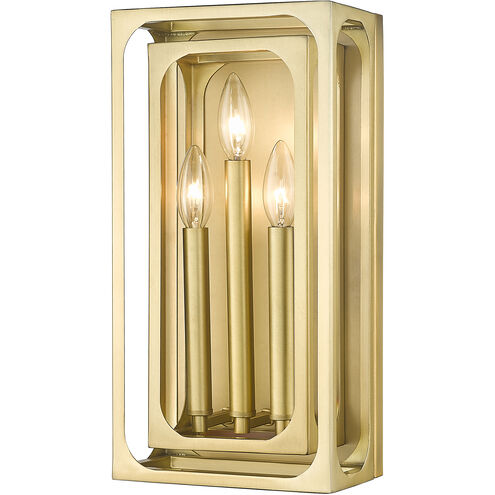 Easton 3 Light 8 inch Rubbed Brass Wall Sconce Wall Light
