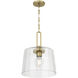 Diamara 1 Light 13.75 inch Vintage Brass Pendant Ceiling Light