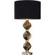 Natural Inspirations 30.5 inch 100 watt Black Table Lamp Portable Light in Black Studio Glass, Black Fabric