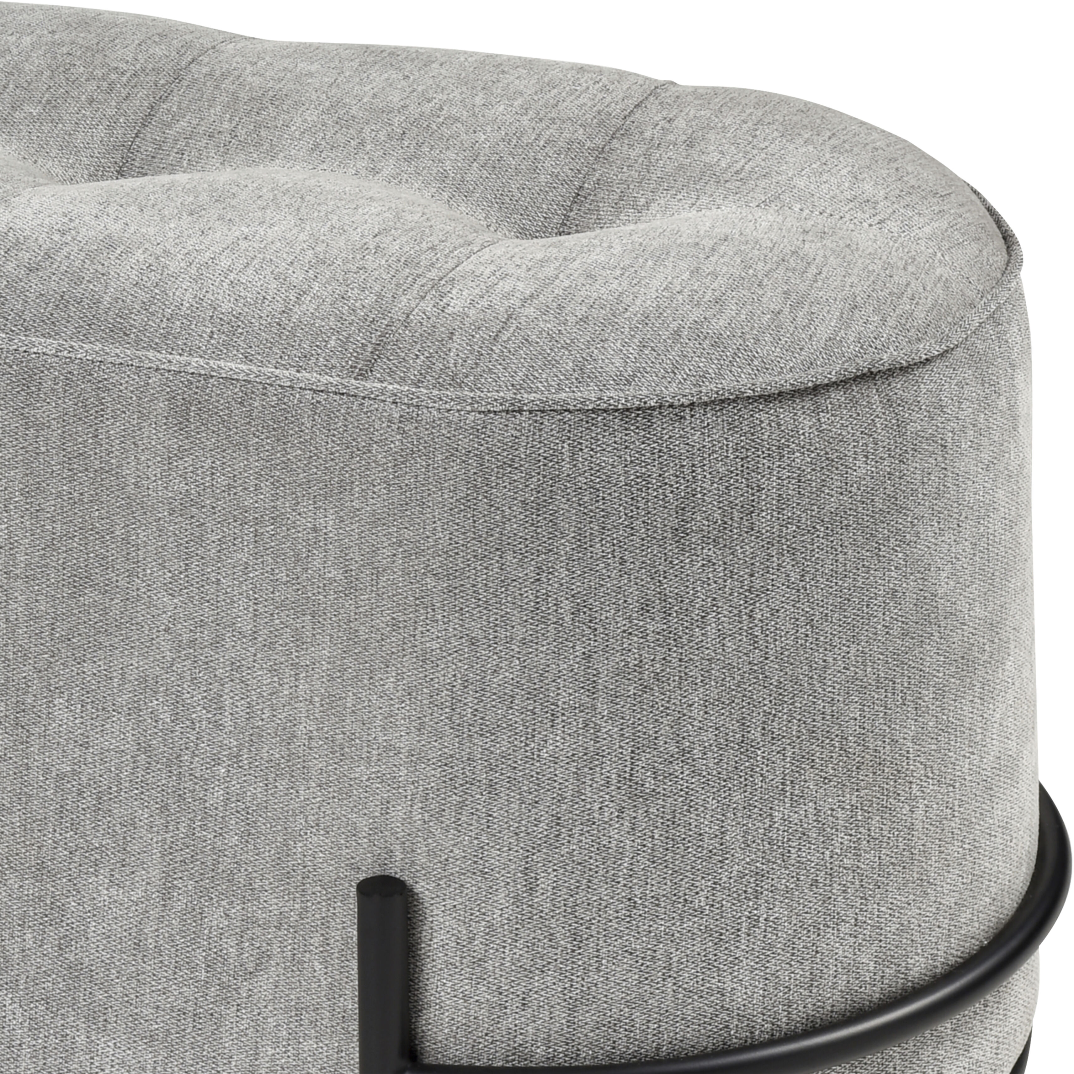 Brida 18.25 inch Gray with Black Ottoman