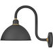 Foundry Dome Outdoor Barn Light in Textured Black, Gooseneck