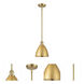 Ballston Dome 1 Light 8 inch Satin Gold Pendant Ceiling Light