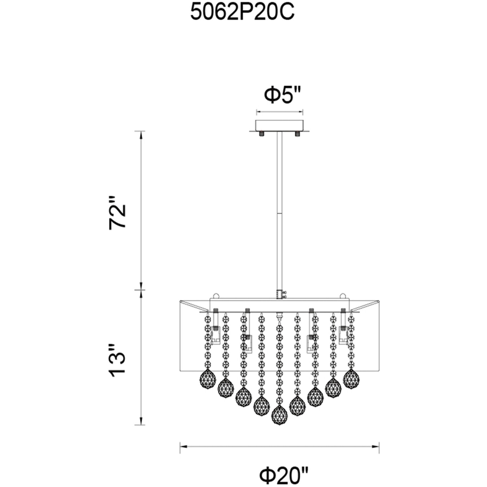 Radiant 9 Light 20 inch Chrome Drum Shade Chandelier Ceiling Light in White