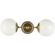 Alora Mood Fiore 2 Light 6 inch Brushed Gold Bath Vanity Light Wall Light