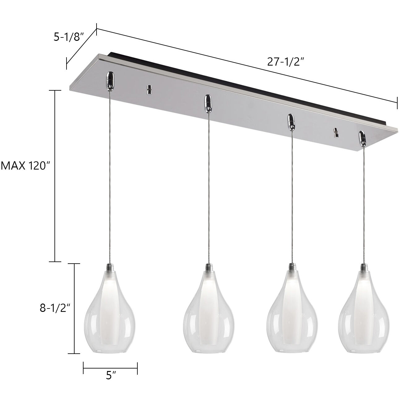 Victoria Multi Pendant Ceiling Light in Chrome