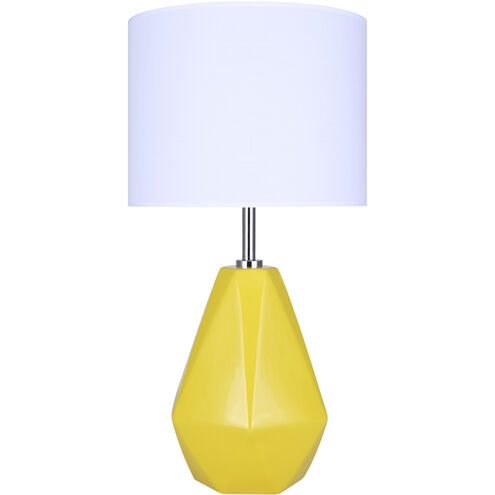Persei 25 inch 100.00 watt Mustard Yellow and Chrome Table Lamp Portable Light