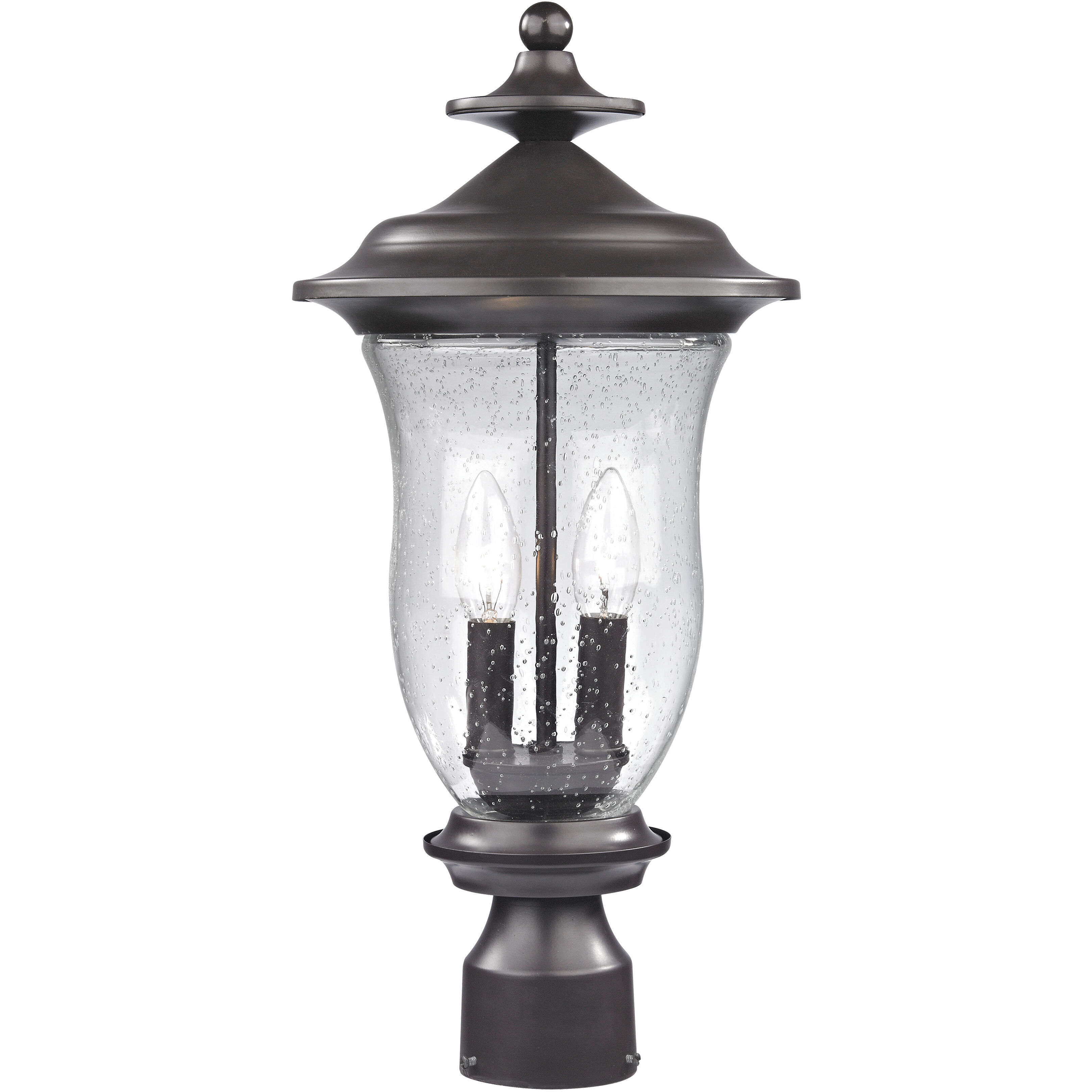 Oil rubbed bronze outdoor lamp post top