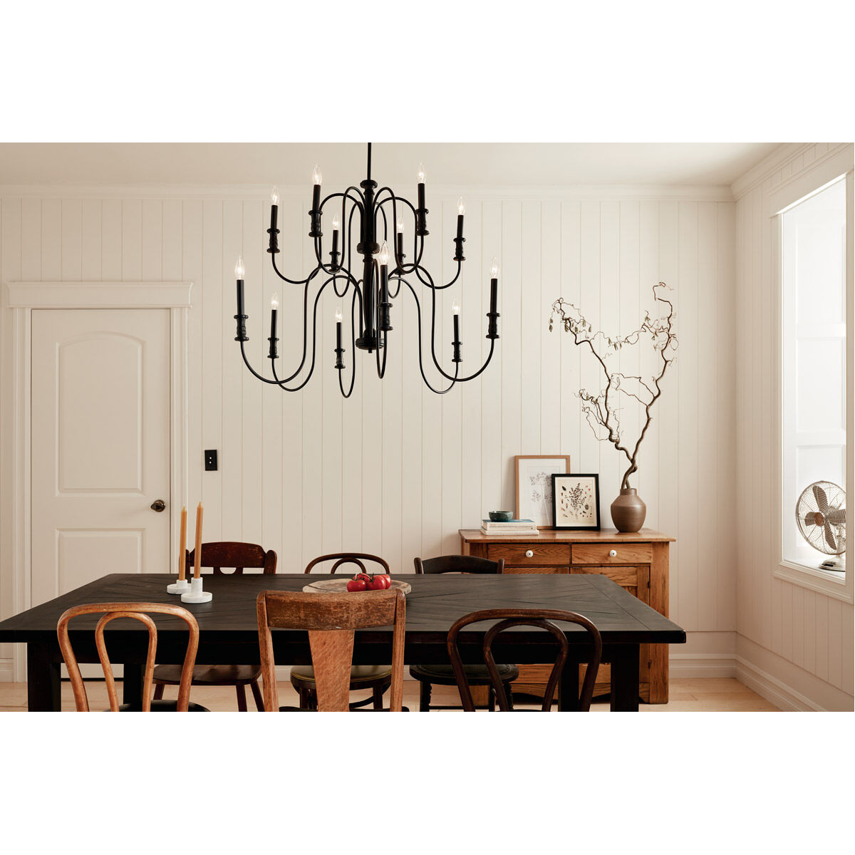 Homestead Karthe 12 Light 42 inch Black Chandelier Ceiling Light, Karthe