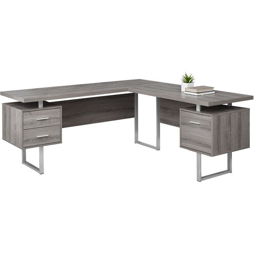 Ramapo 71 X 71 inch Dark Taupe and Silver Computer Desk