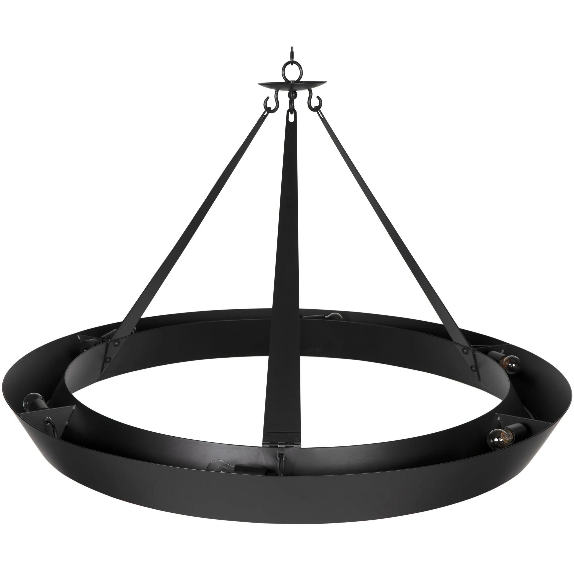 Swan 6 Light 53 inch Matte Black Chandelier Ceiling Light