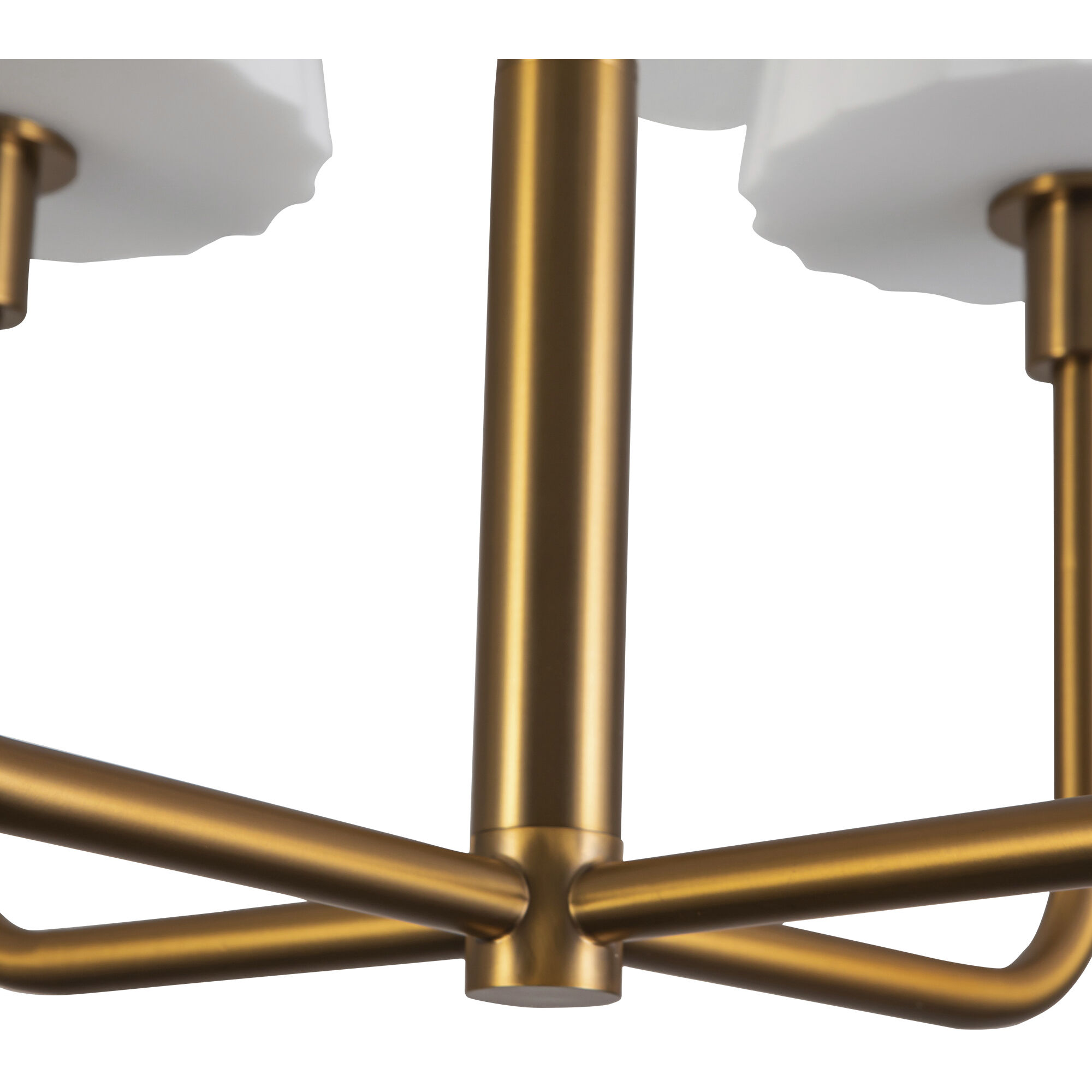 Alora Mood Plisse 4 Light 22.5 inch Aged Gold/Opal Matte Glass Chandelier Ceiling Light