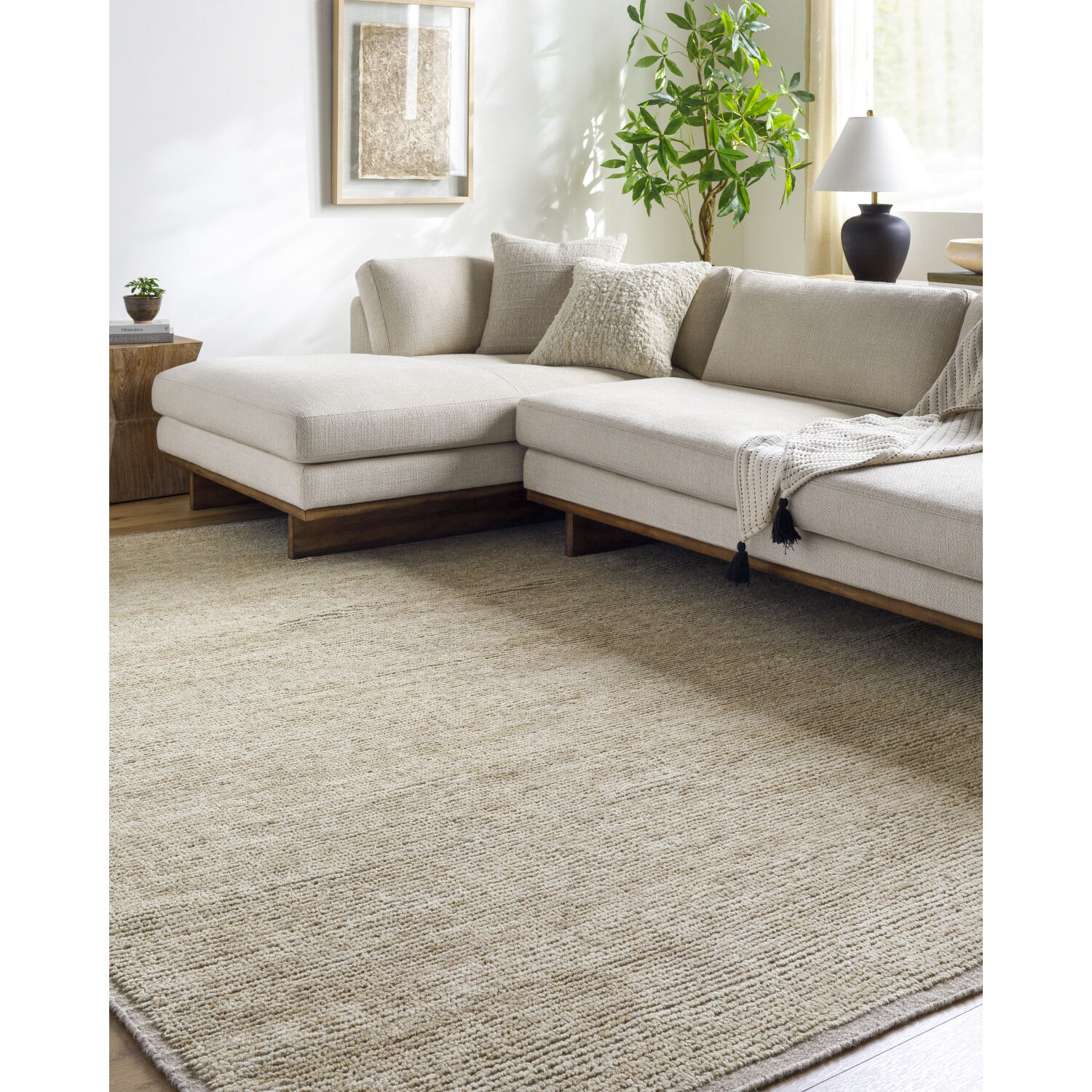 Khyber 168 X 120 inch Khaki / Sand Handmade Rug in 10 x 14