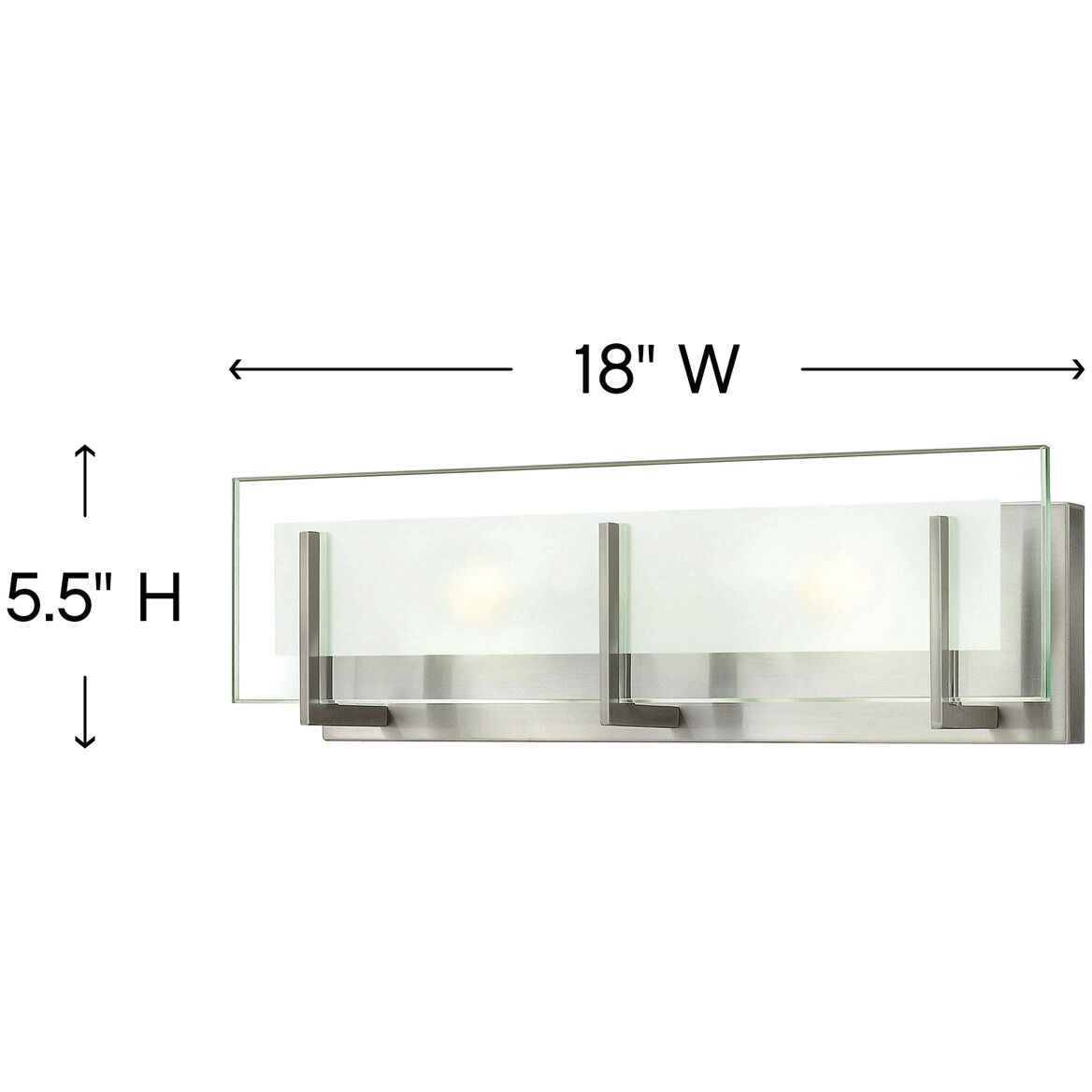 Latitude 2 Light 18 inch Brushed Nickel Vanity Light Wall Light