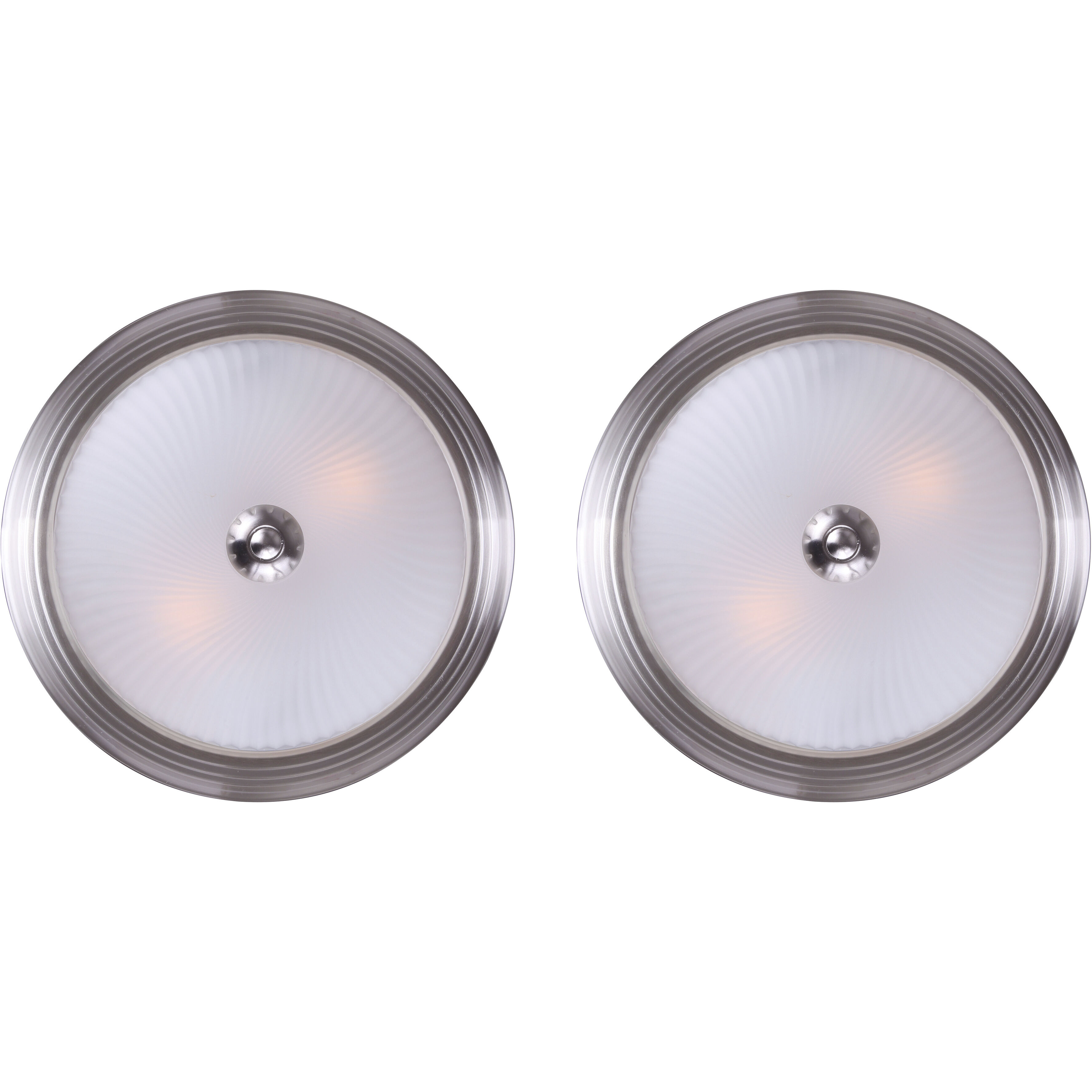 Madison 1 Light 11 inch Brushed Pewter Flush Mount Ceiling Light, Twin Pack