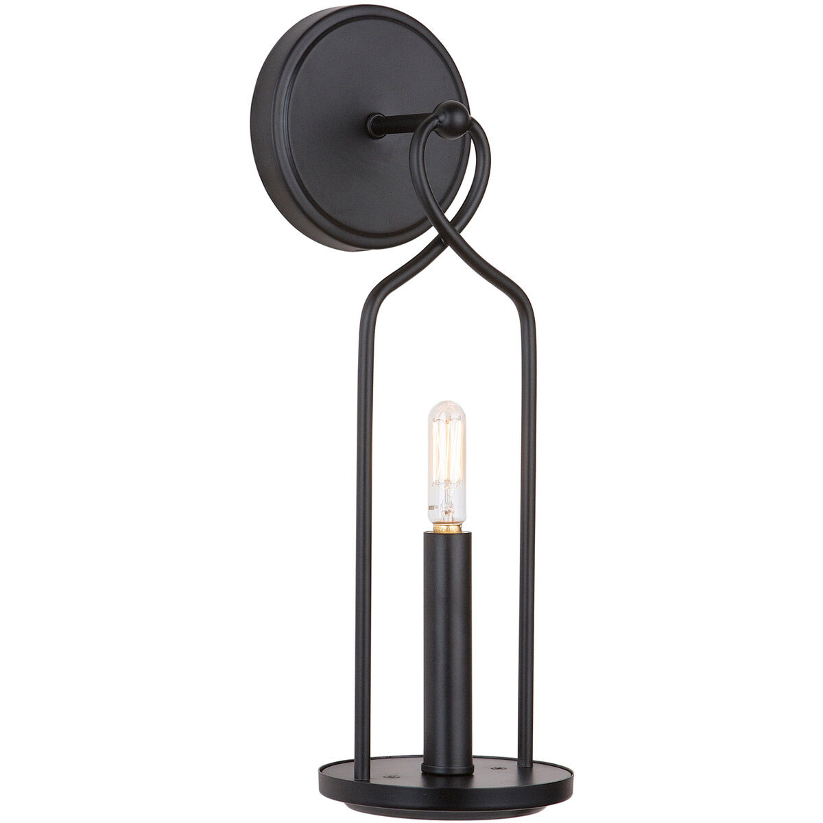 Sonnet 1 Light 5 inch Matte Black Sconce Wall Light
