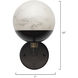Metro 1 Light 7 inch Faux White Alabaster and Oil Rubbed Bronze Wall Sconce Wall Light