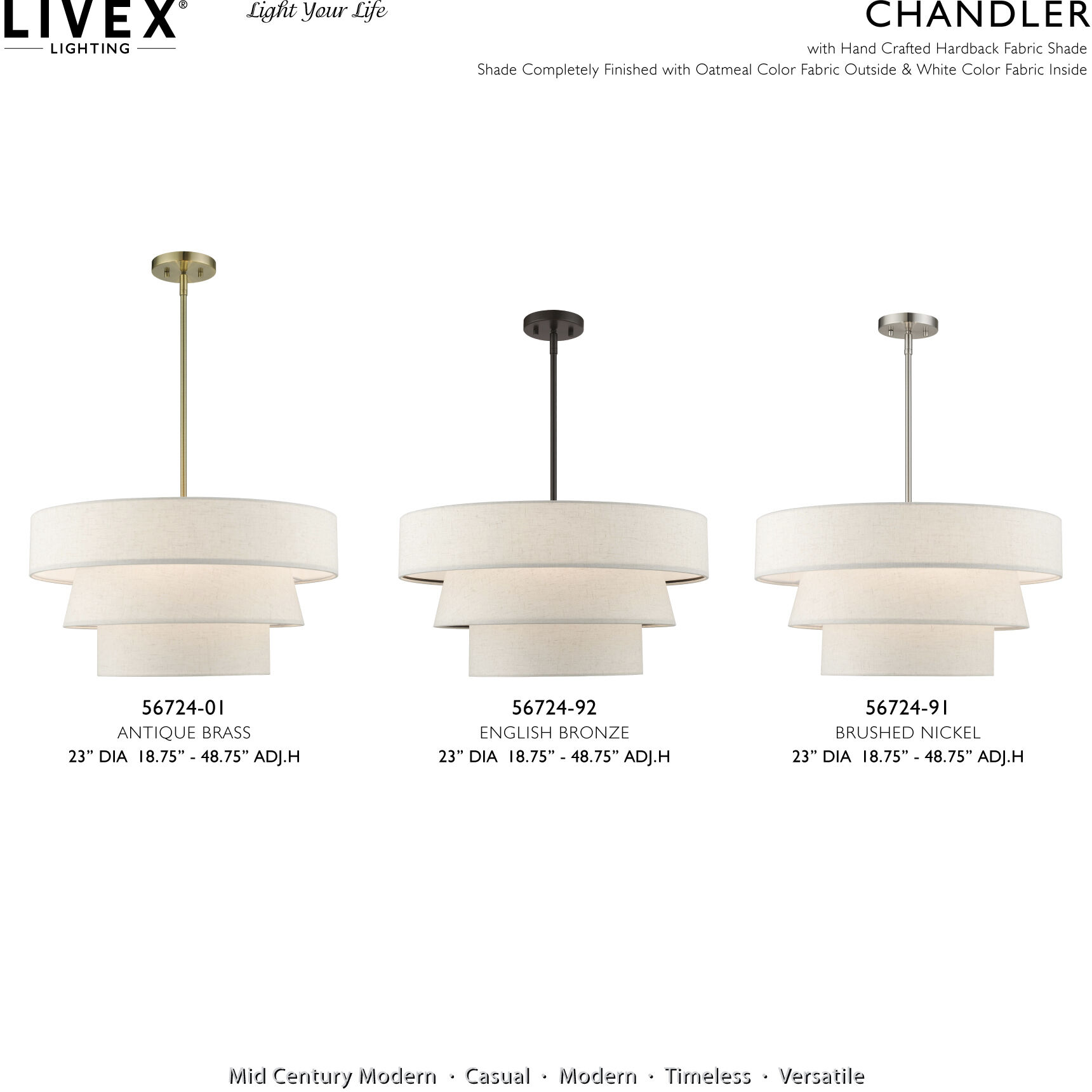 Chandler 4 Light 23 inch Antique Brass Pendant Chandelier Ceiling Light