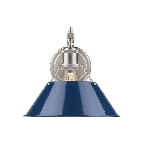 Orwell 1 Light 10 inch Pewter Wall Sconce Wall Light in Navy, Damp