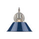 Orwell 1 Light 10 inch Pewter Wall Sconce Wall Light in Navy, Damp