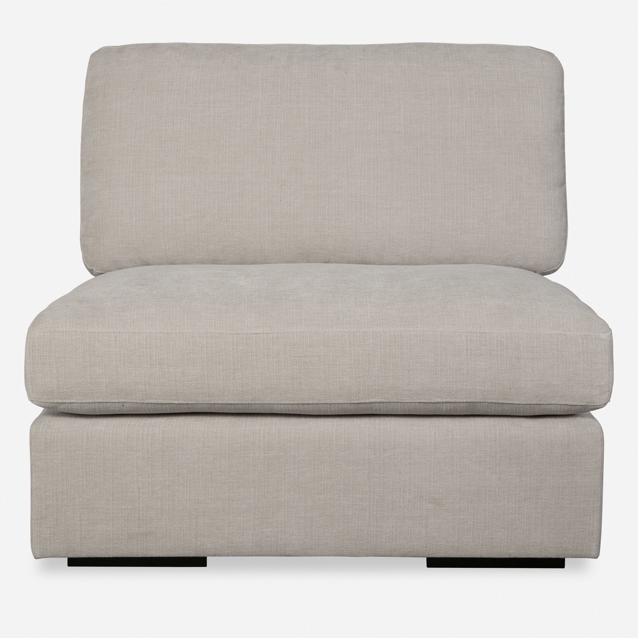 Refuge Light Sand Polyester Sofa, Armless