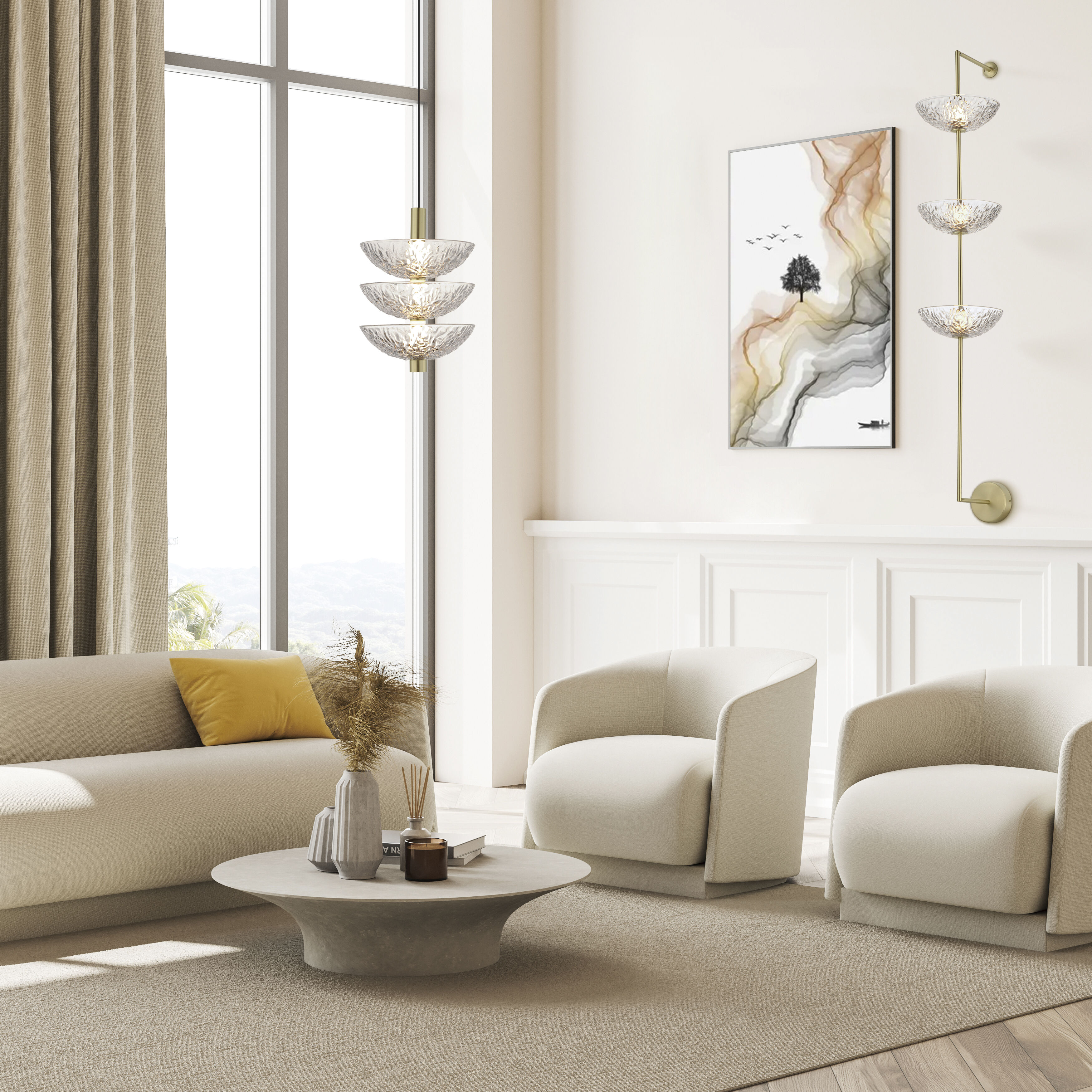 Metropolis LED 12 inch Satin Brass Single Pendant Ceiling Light