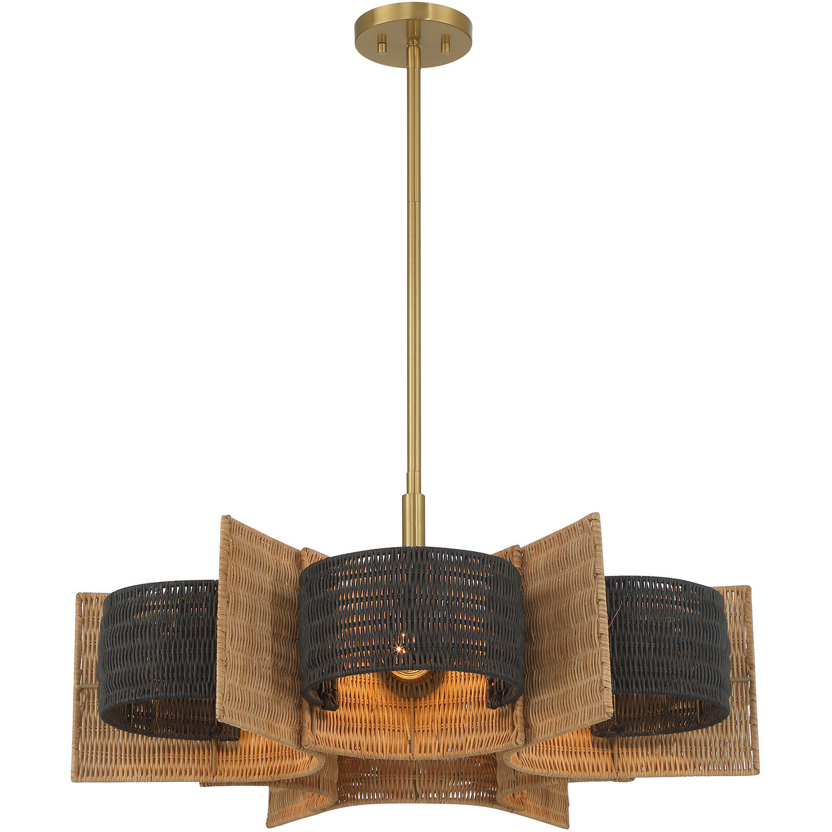 Espacio 6 Light 28 inch Warm Brass Chandelier Ceiling Light