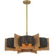 Espacio 6 Light 28 inch Warm Brass Chandelier Ceiling Light