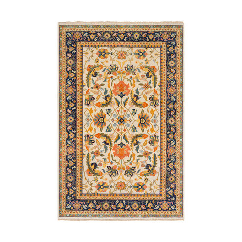 Taj Mahal 138 X 102 inch Burnt Orange/Saffron/Teal/Navy/Sage/Wheat/Ice Blue Rugs, Rectangle