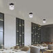 Rotterdam 1 Light 7 inch Black Chrome Crystal Semi-Flush Ceiling Light