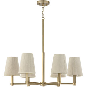 Mira 6 Light 30 inch Matte Brass Chandelier Ceiling Light