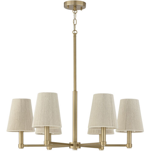 Mira 6 Light 30 inch Matte Brass Chandelier Ceiling Light