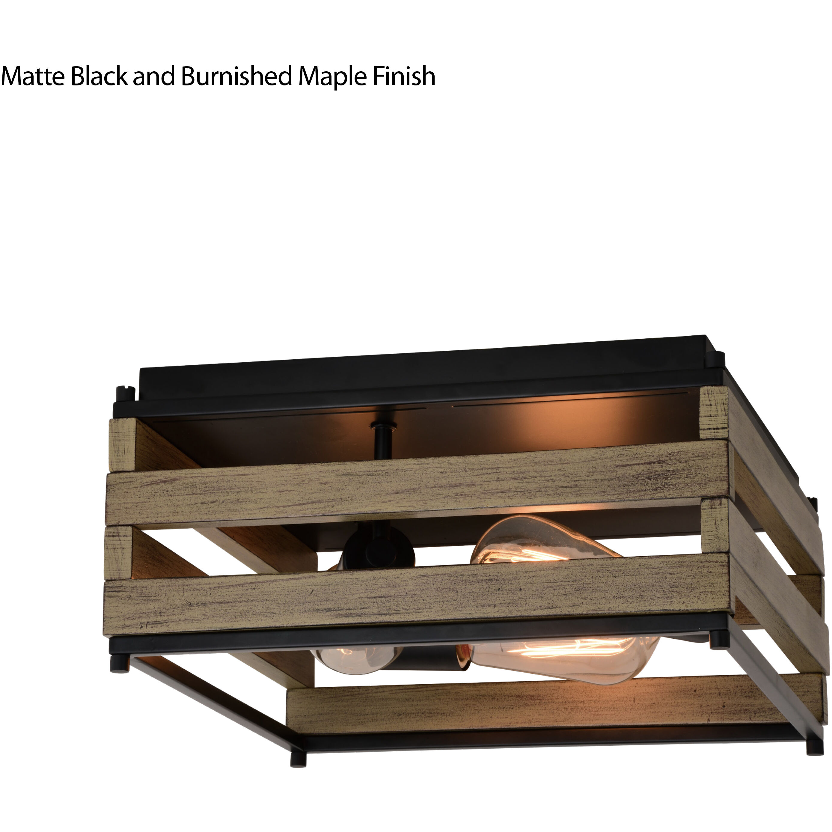 Ravenswood LED 13 inch Matte Black and Burnished Maple Flush Mount Ceiling Light