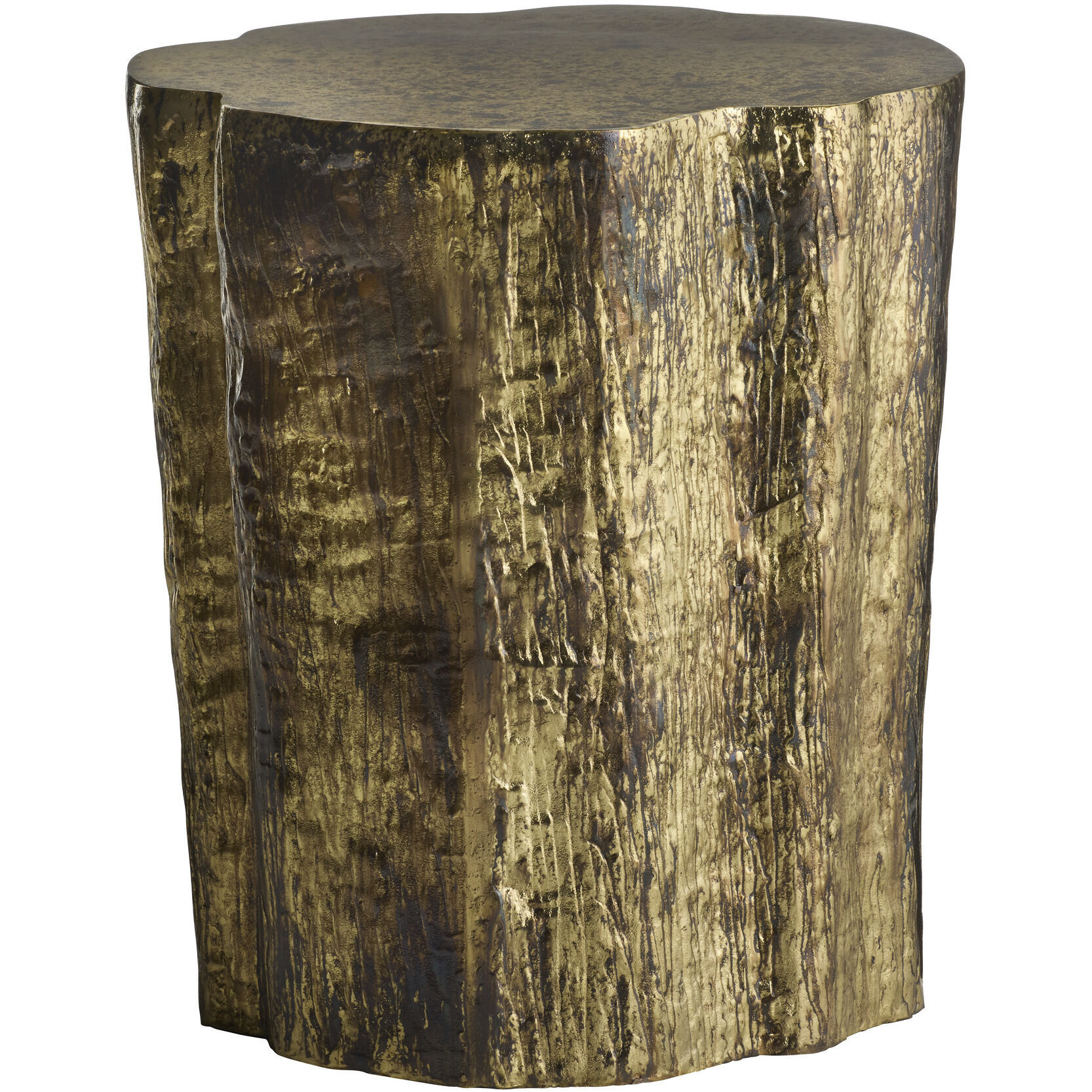 Minerva 18.5 inch Distressed Antique Brass End Table